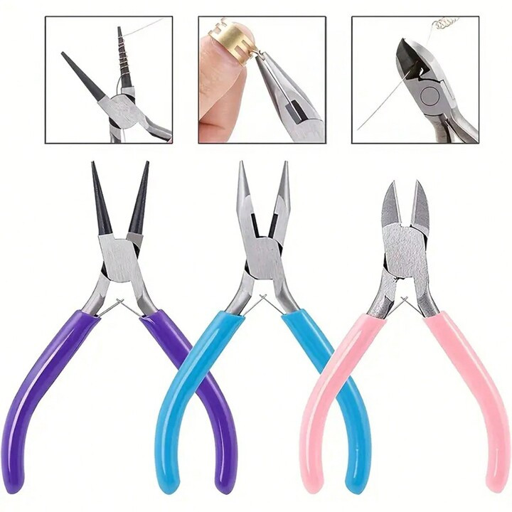 3pcs Jewelry Making Pliers Set - Needle Nose, Chain Nose, Round Nose & Wire Cutter - Perfect for ... | SHEIN