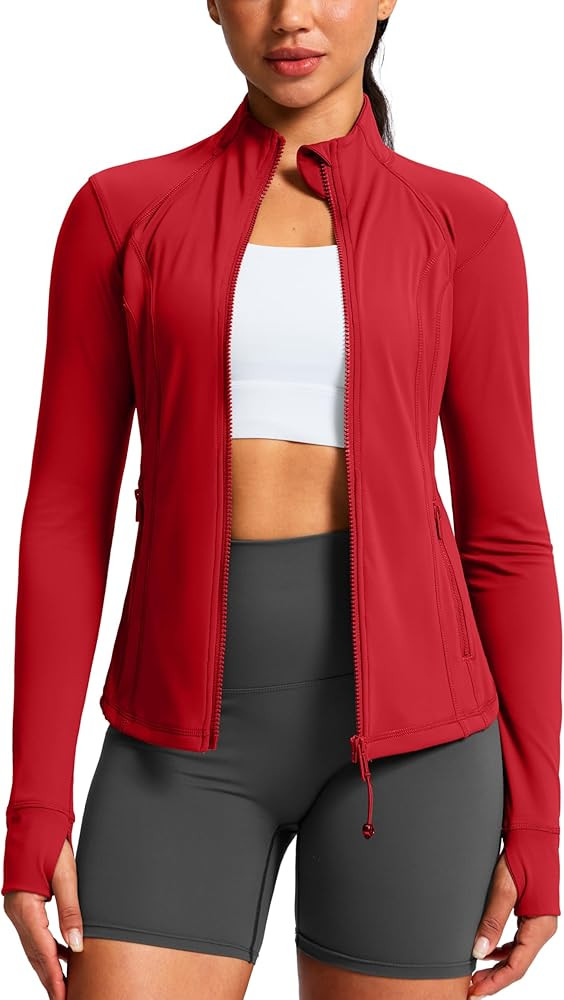 G Gradual Women's Workout Jackets Extended Waist Length Slim Full Zip 4 Pockets Athletic Jacket S... | Amazon (US)