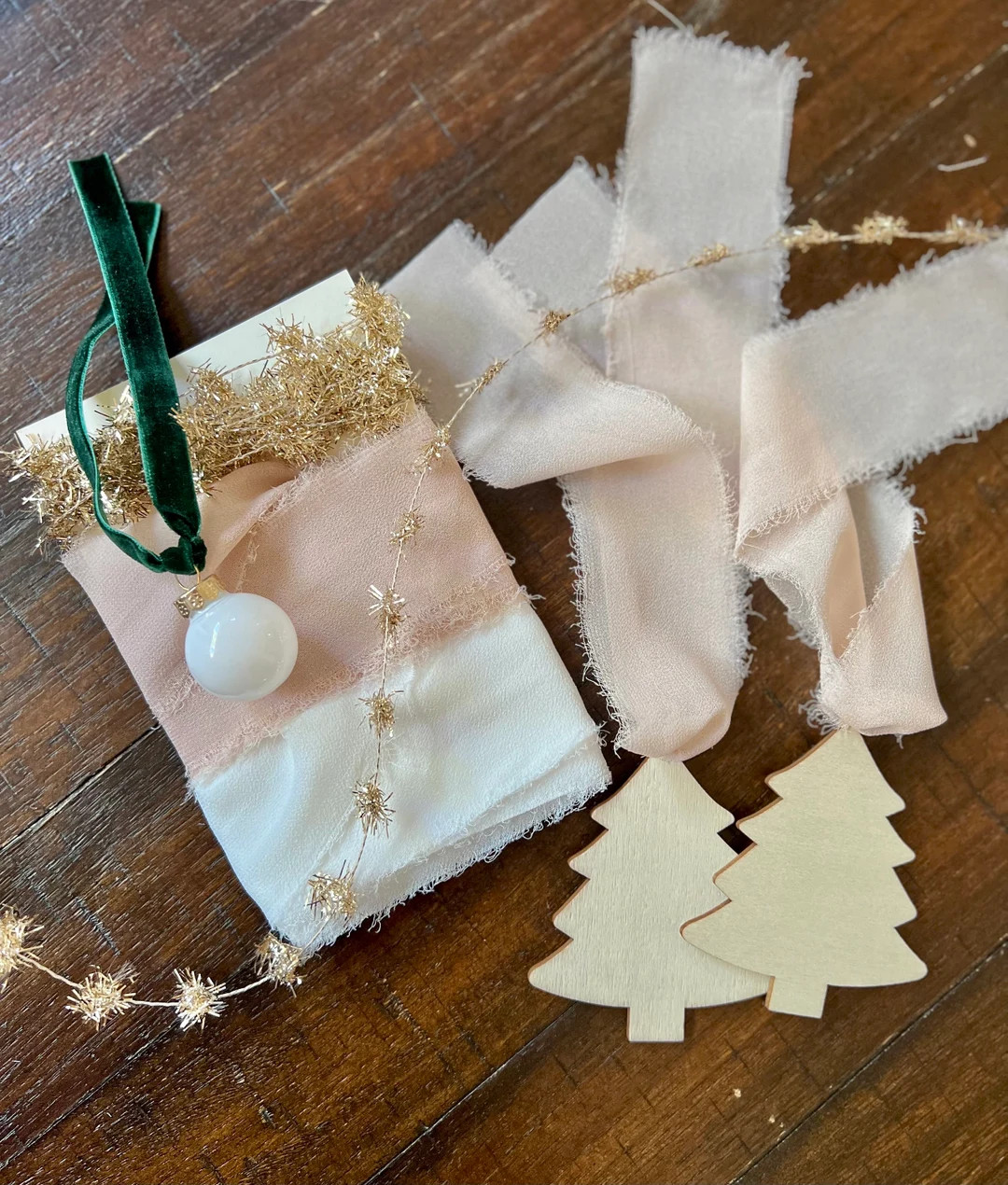 Neutral Christmas Gift Wrapping Kit White and Nude Ribbon and - Etsy | Etsy (US)