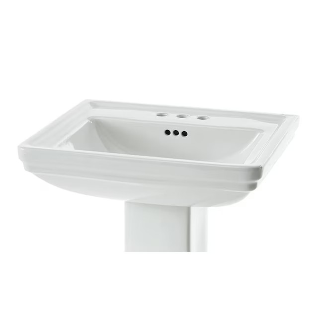 allen + roth Vitreous China White Pedestal Sink Combo (18.74-in x 22-in x 33.6-in) | Lowe's