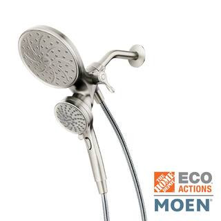 MOEN Attract with Magnetix 6-spray 6.75 in. Dual Shower Head and Adjustable Handheld in Spot Resi... | The Home Depot