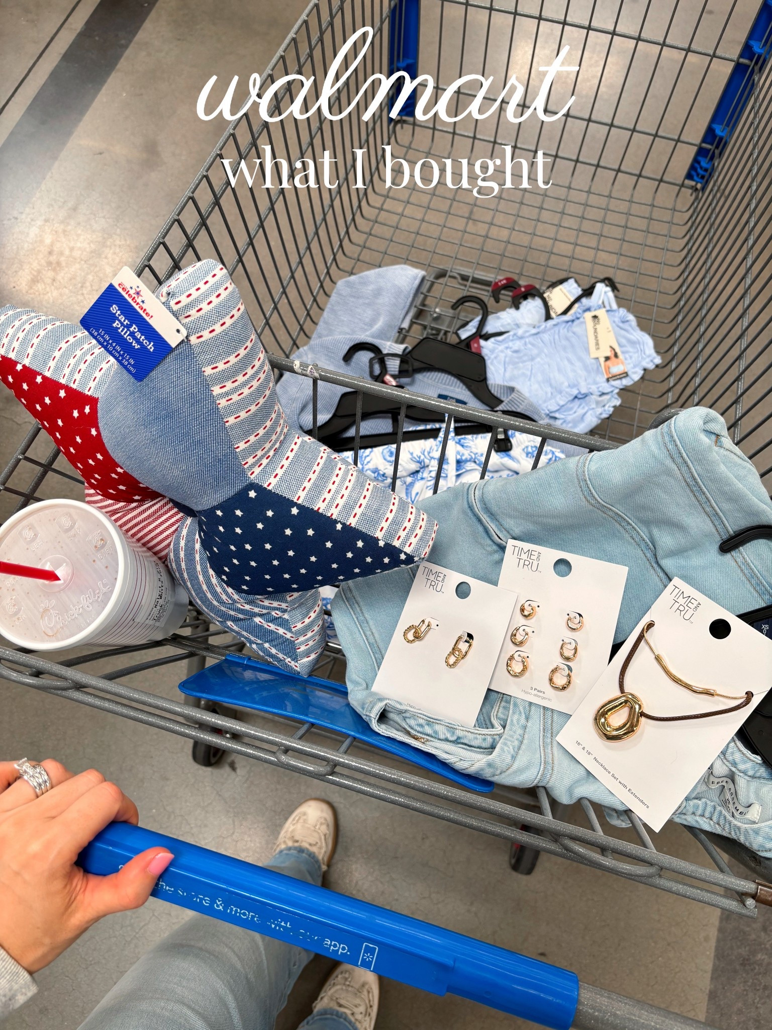 What I snagged from Walmart today!! 😍🇺🇸👌🏻 I’ve got an upcoming trip so I grabbed some new jewelry and a dress! I found the cutest quilted star pillow & some pjs, plus a new beach knit sweatshirt I’m obsessing over!! 

#LTKSeasonal #LTKstorytime #LTKdayinmylife