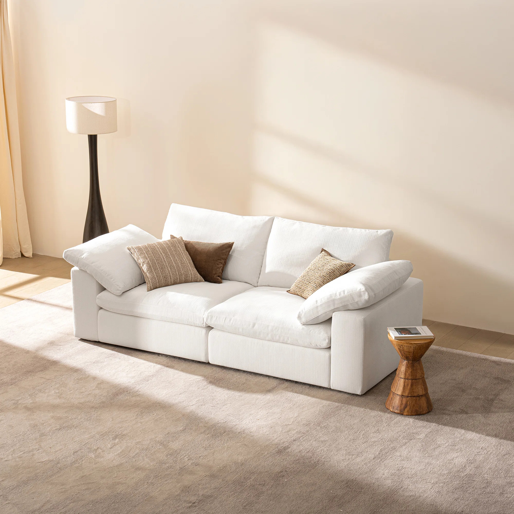 78.74" Loveseat Cloud Couch,Deep Oversized Sectional Sofas,White | Wayfair North America