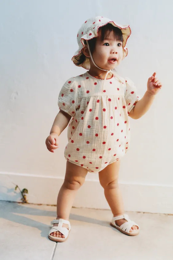 EMBROIDERED FLORAL ROMPER | Zara US