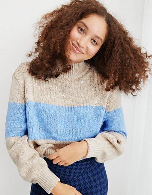 Aerie Oh-Snow-Soft Mock Neck Sweater | American Eagle Outfitters (US & CA)