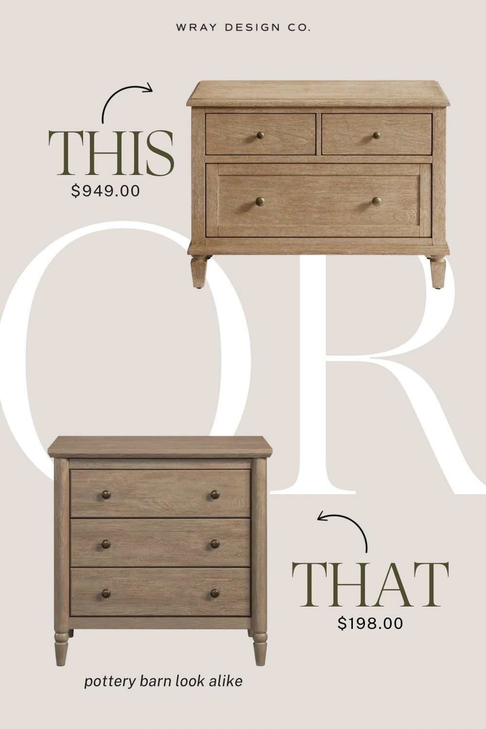 Your weekly look for less is here! Featuring a natural wood nightstand with drawers and tapered legs. Splurge at Pottery Barn or save at Walmart! Let me know which one you’re buying! ⬇️

#LTKHome