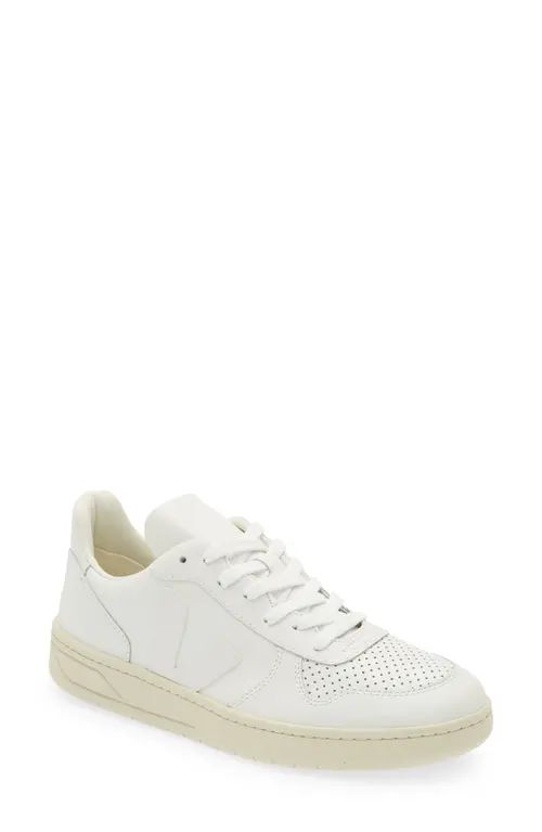 Veja V-10 Low Top Sneaker in Extra White/white at Nordstrom, Size 46 | Nordstrom