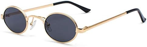kachawoo Tiny Oval Sunglasses Men Small Vintage Women Sun Glasses Retro Round Decoration (gold wi... | Amazon (US)