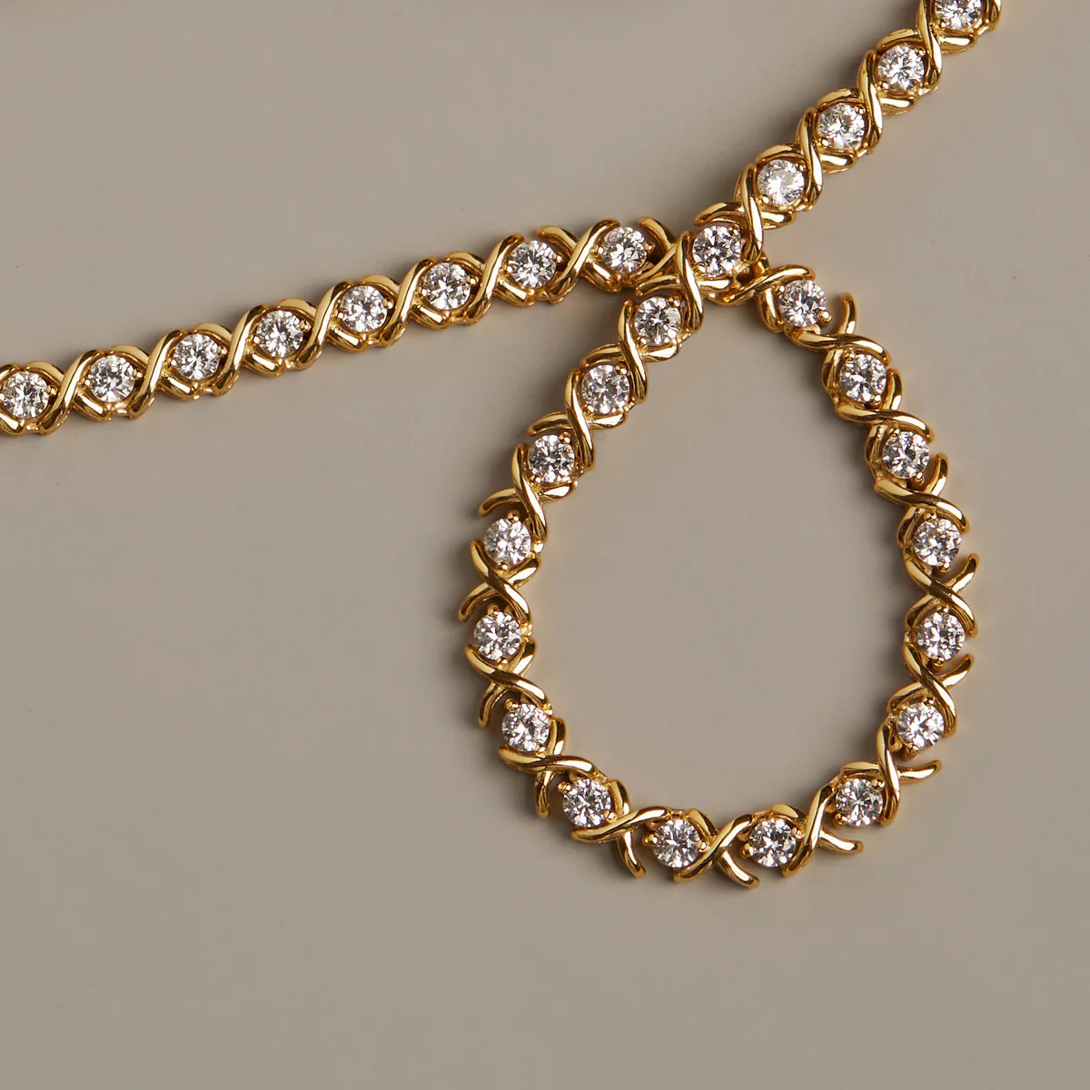 Lab Grown White Sapphire X Estate Tennis Necklace | AUrate New York