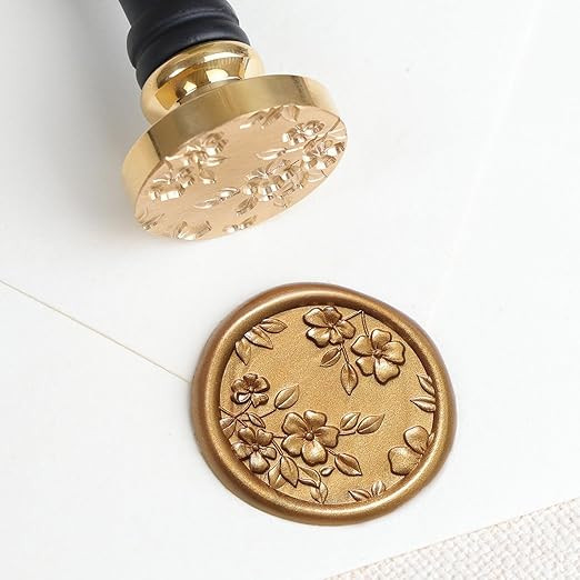 UNIQOOO Begonia Flowers Wax Seal Stamp - Floral Wax Seal Stamp Botanical Theme Vintage Brass Stam... | Amazon (US)