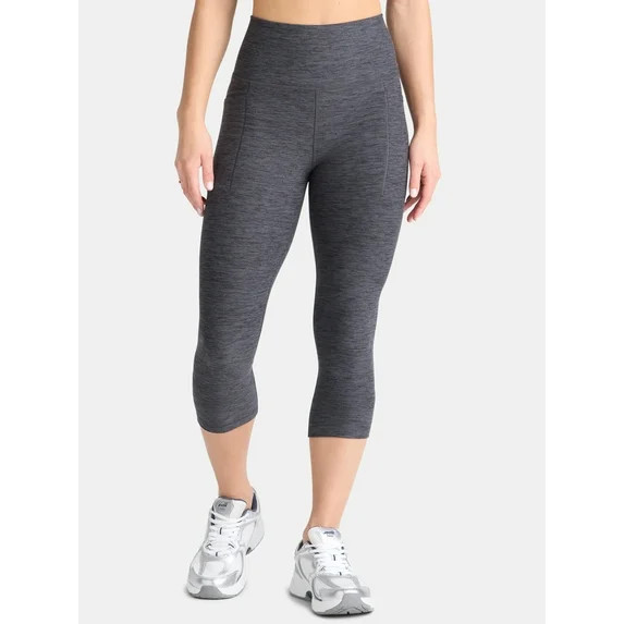 Athletic Works Women's and Women's Plus ButterCore Capri Leggings with Pockets, 21" Inseam, Sizes... | Walmart (US)