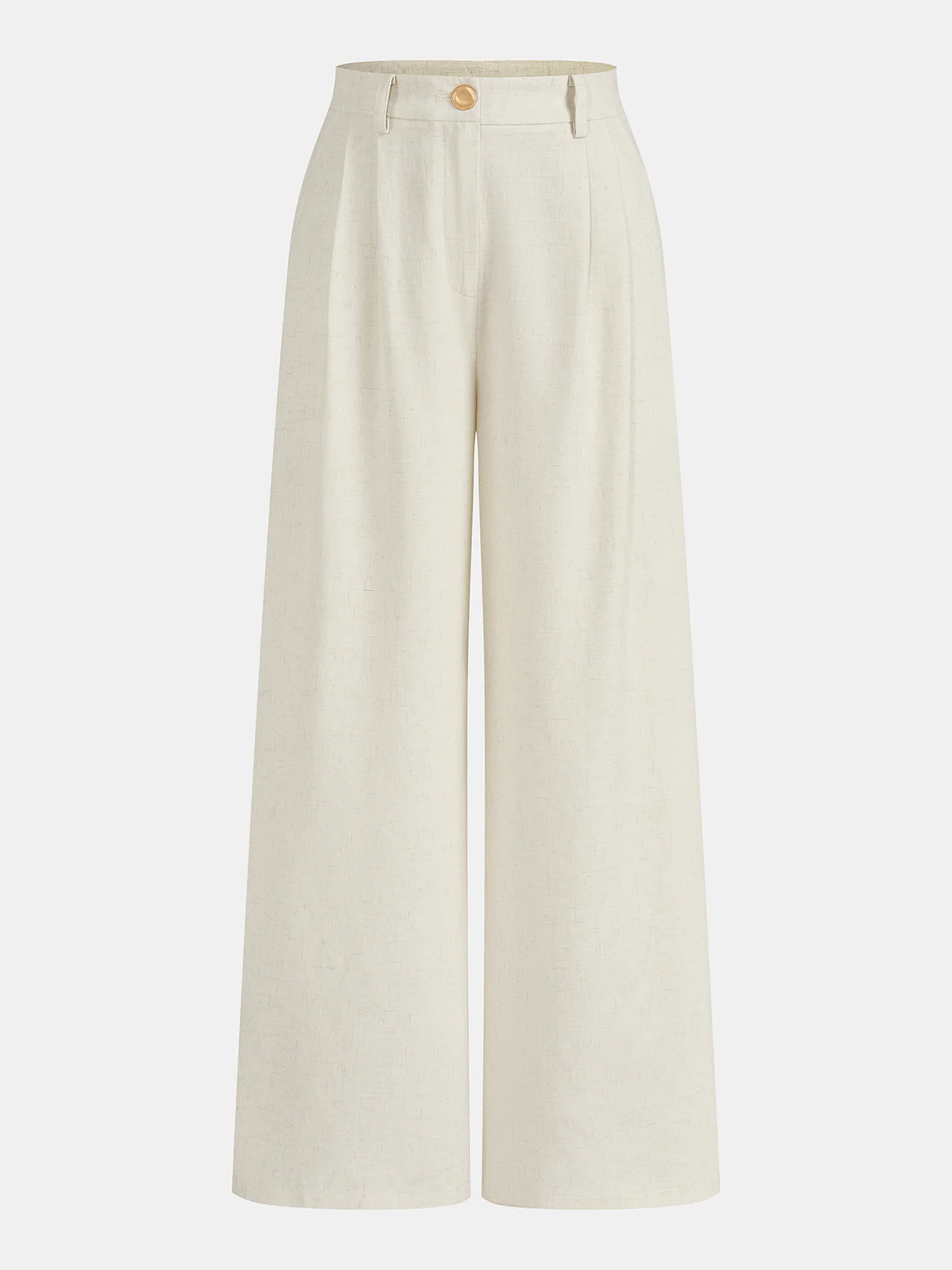 Cotton Linen High Waist Wide Leg Pants | Commense