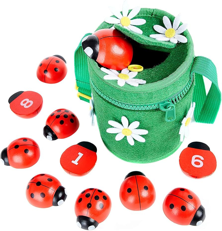 Kenley Counting Ladybugs -Montessori Counting Toys for Toddlers -Wooden Educational Learning Toy ... | Amazon (US)