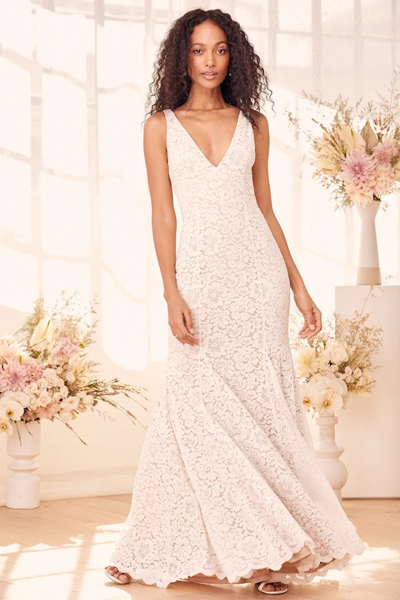 Sincerely, Your Love White Lace Mermaid Maxi Dress | Lulus (US)