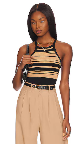 Madelyn Knit Top in Black & Tan | Revolve Clothing (Global)