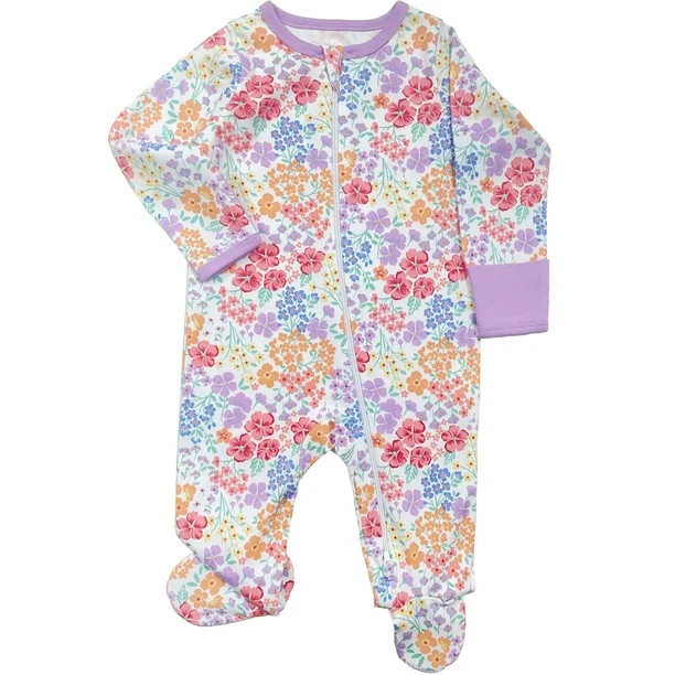 Wonder Nation Baby Gender Neutral Zip Front Footed Sleep N Play Pajamas, Sizes Preemie-6/9 Months | Walmart (US)