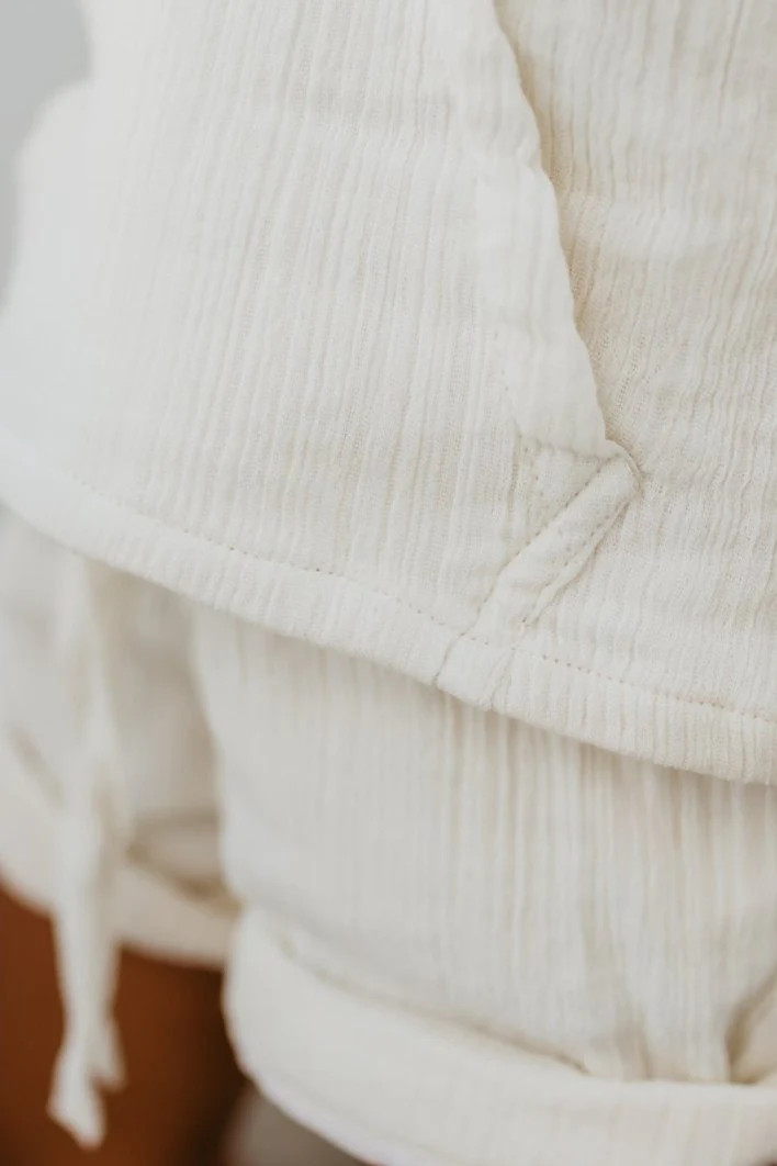 Knox Muslin Shorts (light ivory) | INDIE BLUE