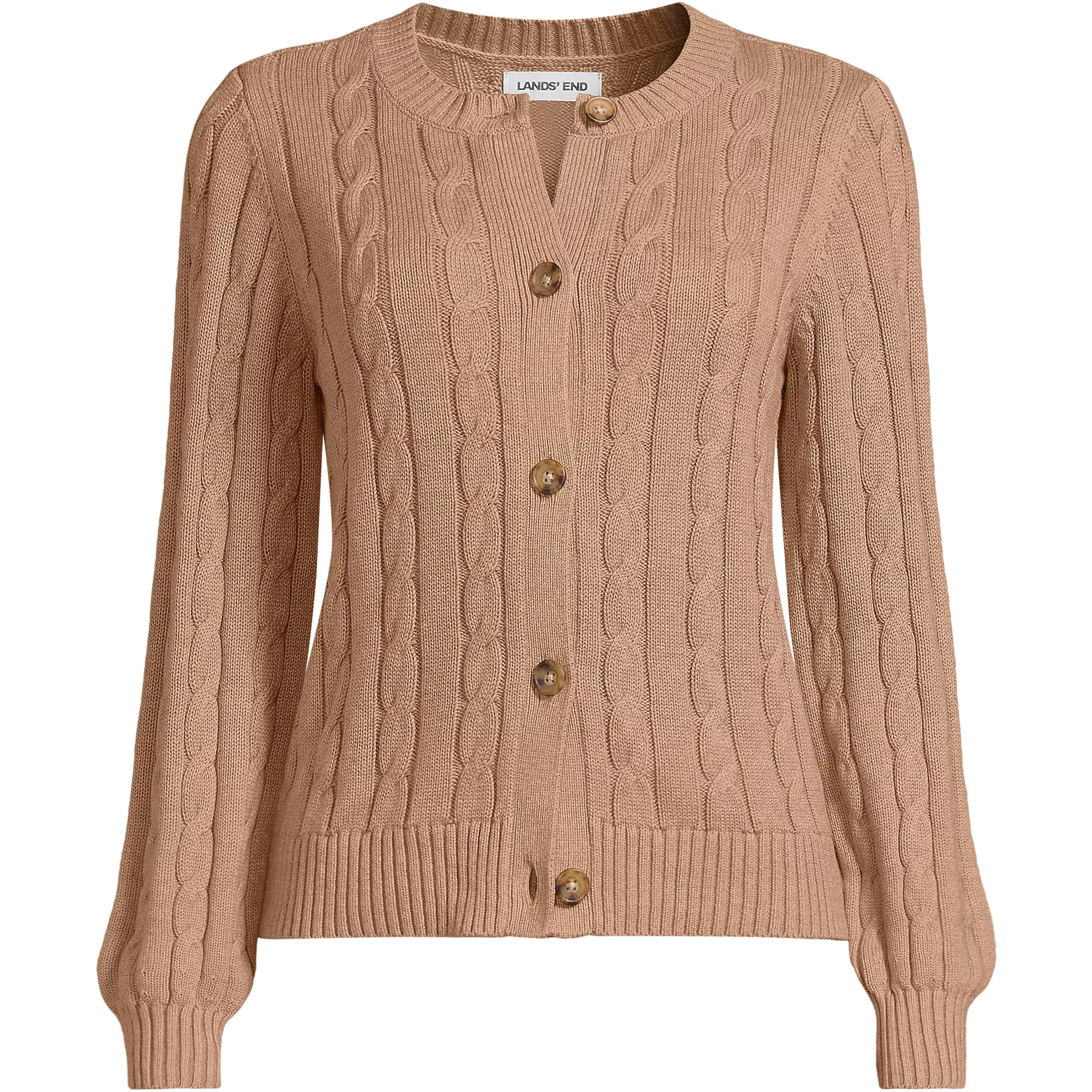 Women's Drifter Classic Cable Crew Neck Cardigan Sweater | Lands' End (US)