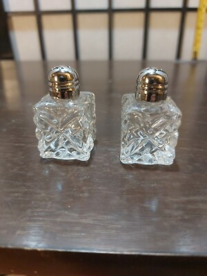 Vintage Clear Glass Miniature Salt and Pepper Shakers 1.75" Tall( 8 )sets of (2) | eBay US