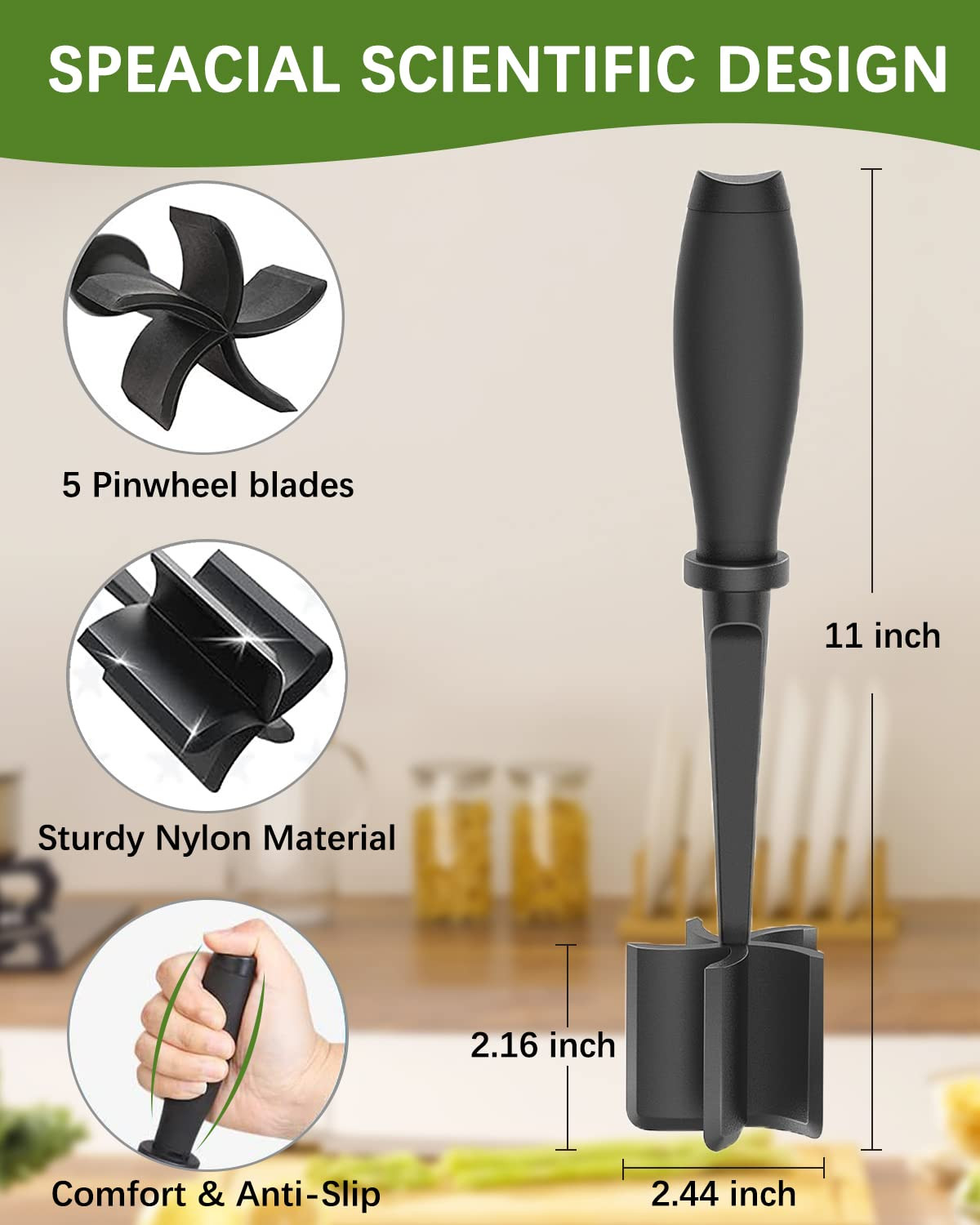 Upgrade Meat Chopper, Heat Resistant Meat Masher for Hamburger Meat, Ground Beef Smasher, Nylon H... | Amazon (US)