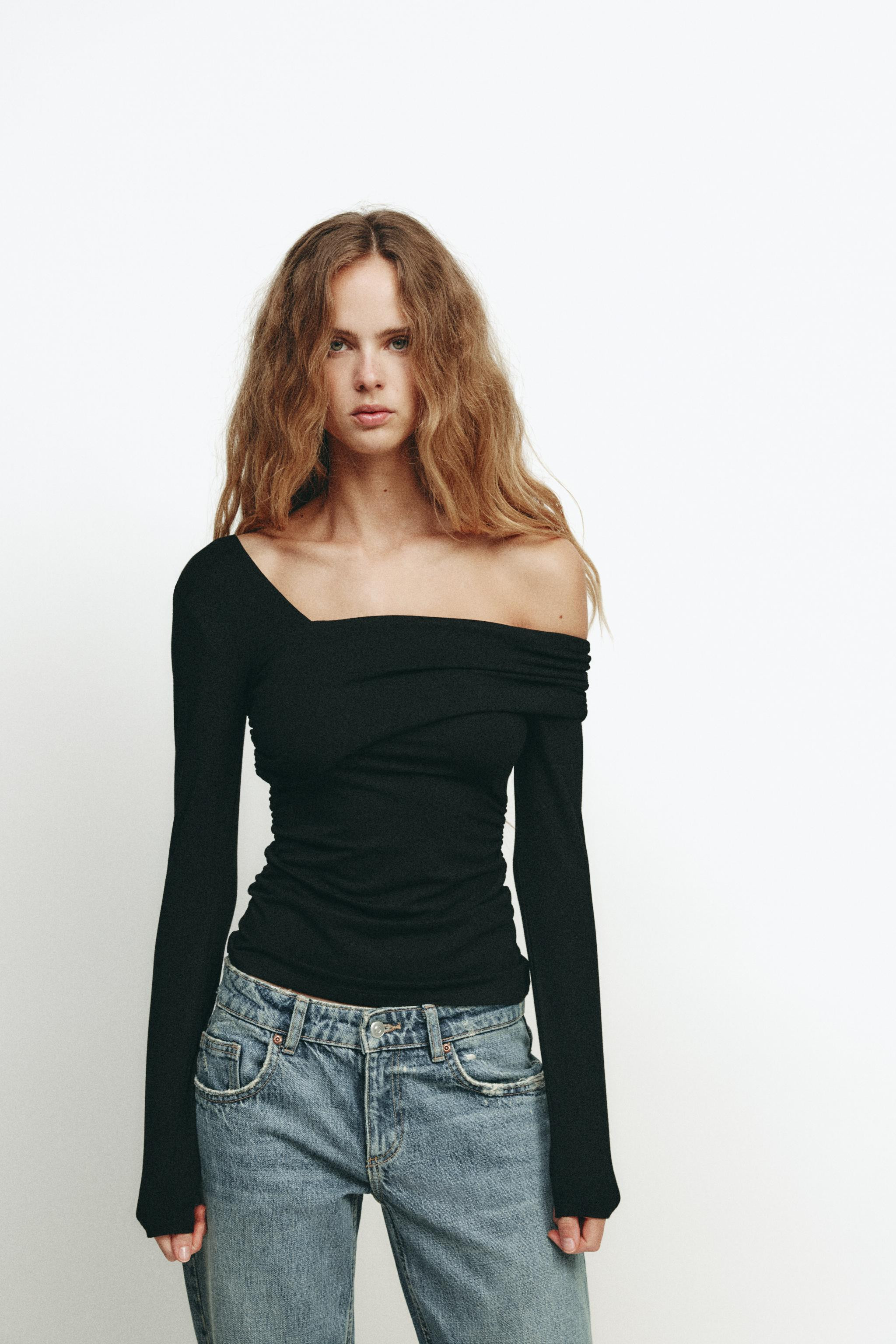 TOP WITH ASYMMETRIC NECKLINE | Zara UK