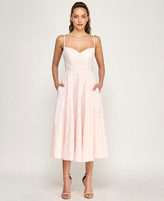 Juniors' Sweetheart Embroidered Midi Dress | Macy's
