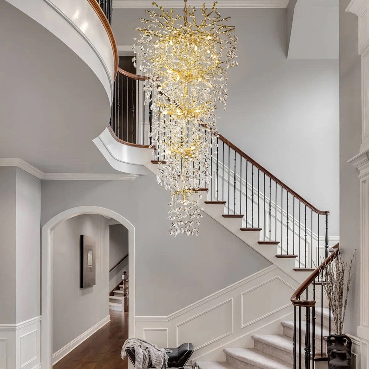 Light Crystal Dimmable LED Tiered Chandelier