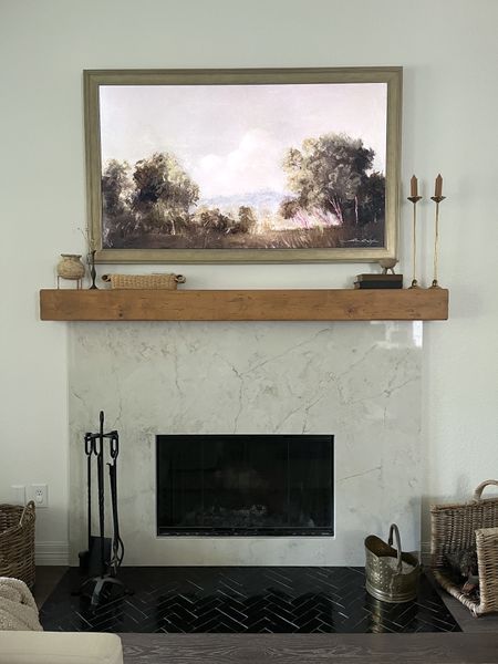 Tv mantle styling with fireplace 