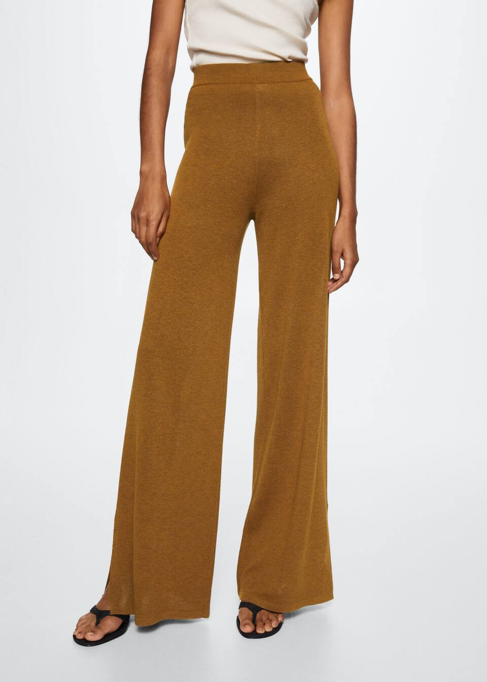 Side slit knit pants | MANGO (US)