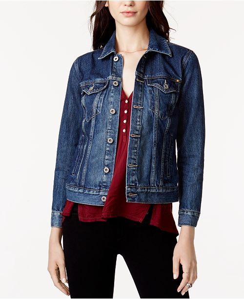 Lucky Brand Cotton Denim Trucker Jacket & Reviews - Jackets & Blazers - Women - Macy's | Macys (US)