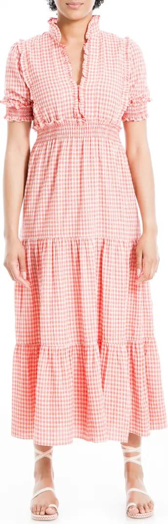 MAXSTUDIO Gingham High Neck Tiered Maxi Dress | Nordstromrack | Nordstrom Rack