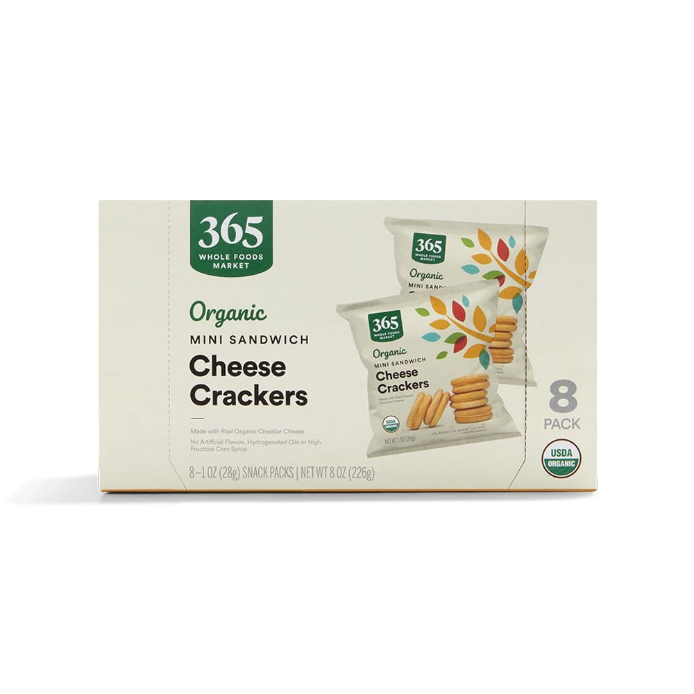 365 by Whole Foods Market, Organic Mini Cheese Sandwich Crackers 8 Count, 1 Ounce | Amazon (US)