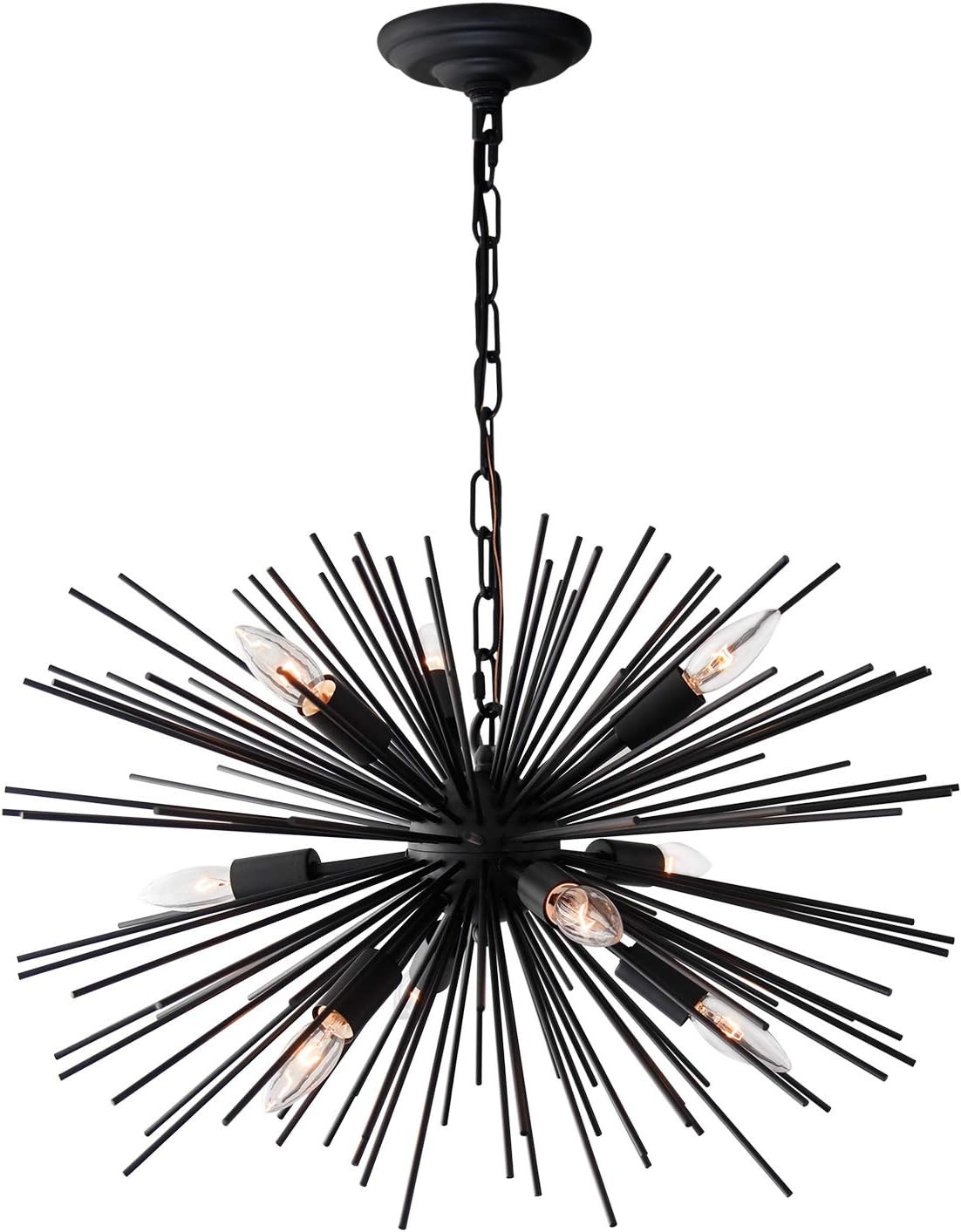 GOMUNIN Astra Sputnik Satellite Pendant Light 9-Light Black Chandelier Mid Century Starburst Chandel | Amazon (US)