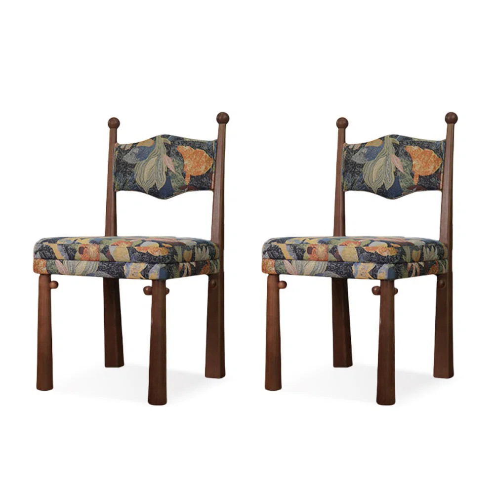 18.9" Nut-brown Solid back side Chair(Set of 2) (Set of 2) | Wayfair North America