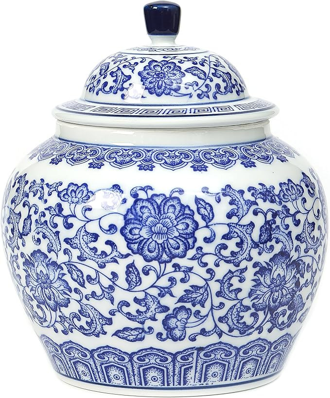 Blue and White Ginger Jar, Chinoiserie Vase, Small Chinoiserie Porcelain for Home Décor, Ginger ... | Amazon (US)
