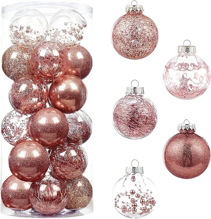 SY CRAFT 80mm/3.14” Christmas Ball Ornaments Shatterproof Clear Plastic Christmas Decoration Xm... | Amazon (US)
