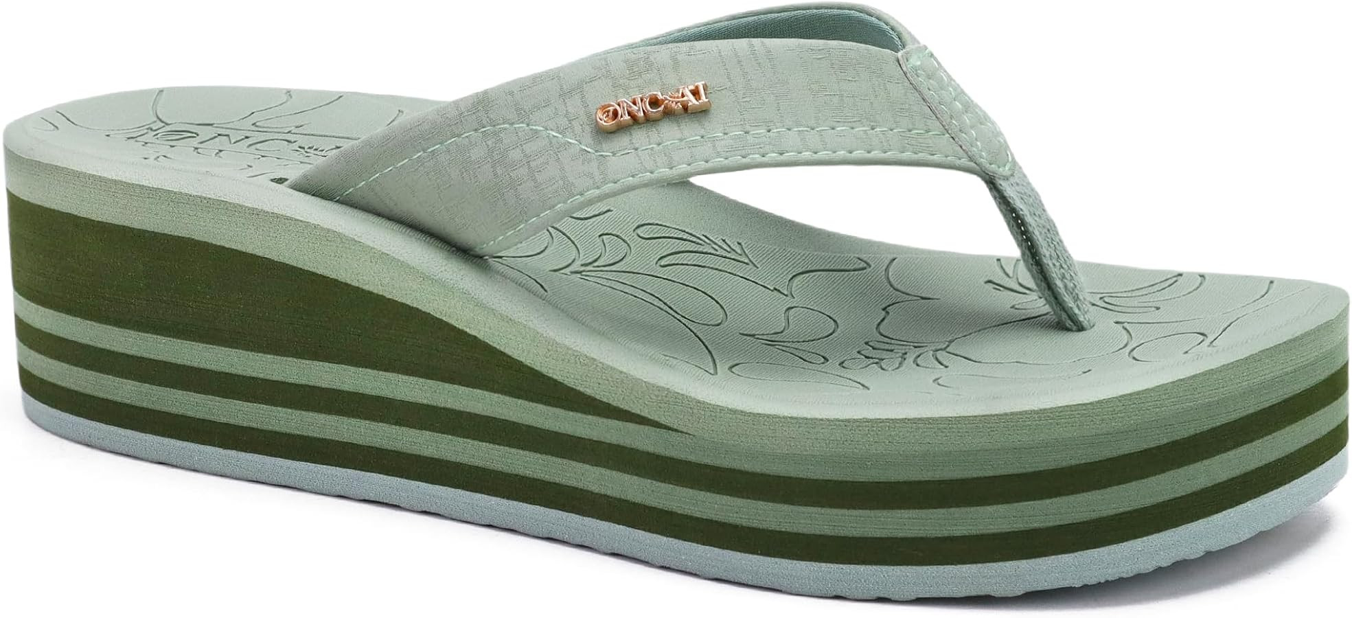 ONCAI Women’s Platform Wedge Flip Flops Trendy Dressy Womans Summer Flatform Sandals with Comfo... | Amazon (US)