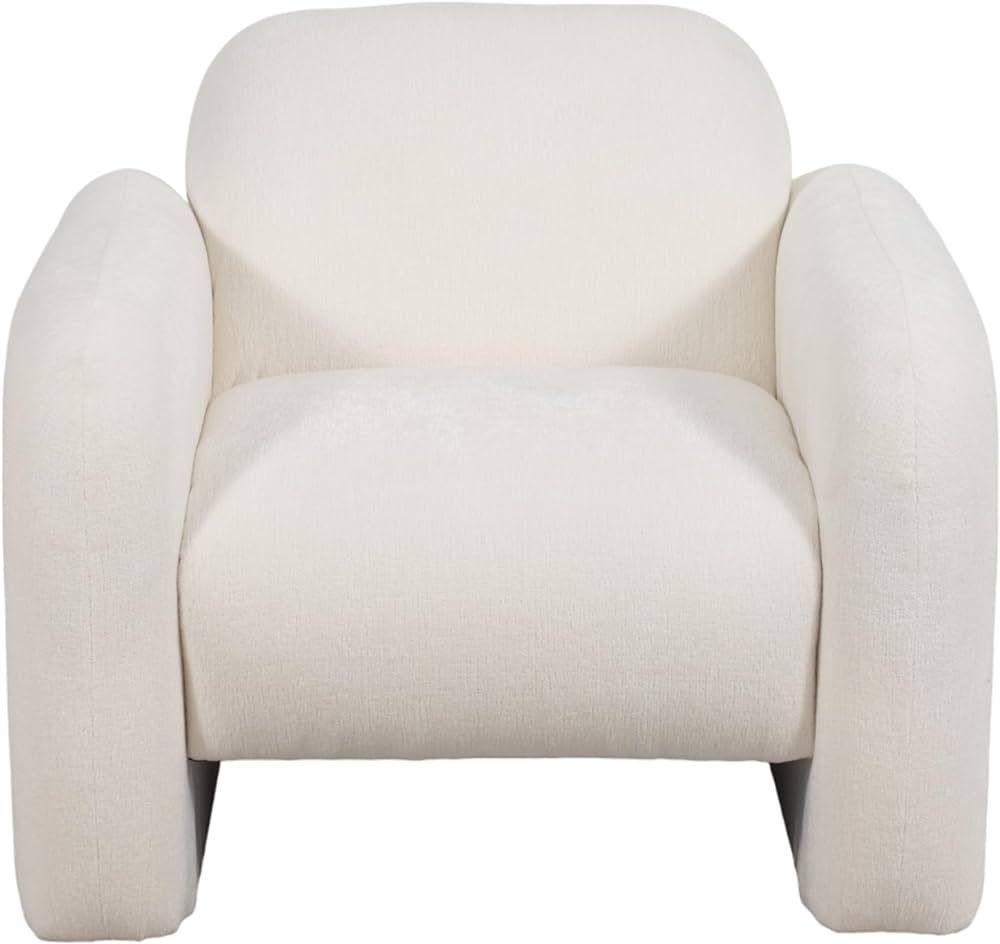 Sagebrook Home Accent Chair, Ivory, Square, Wood, Contemporary, 38" L X 37" W X 32" H, Solid Colo... | Amazon (US)