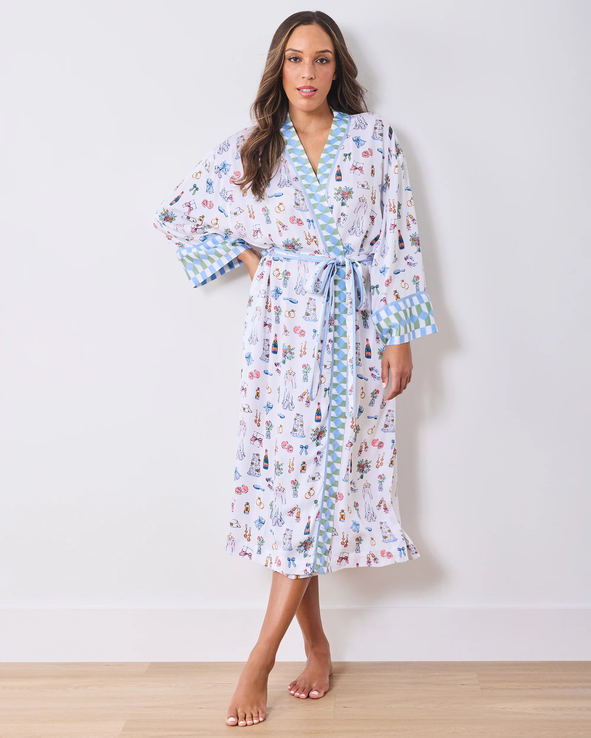 Big Day Bliss - Eco Satin Robe - Coastal Cloud | Printfresh