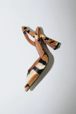 Farah Vegan Satin Tiger Print Slingbacks | CULT OF COQUETTE