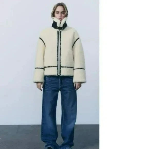 ZARA FAUX FUR BIKER JACKET  | eBay | eBay US