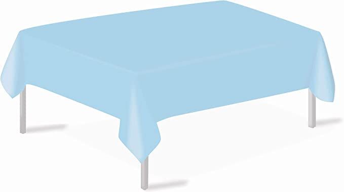 Light Blue Plastic Tablecloths 3 Pack Disposable Table Covers 54 x 108 Inch Shower Party Tablecov... | Amazon (US)