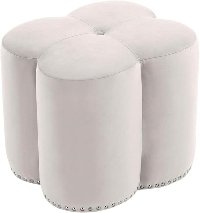 Meridian Furniture Clover Collection Modern | Contemporary Velvet Upholstered Flower Shaped Ottom... | Amazon (US)