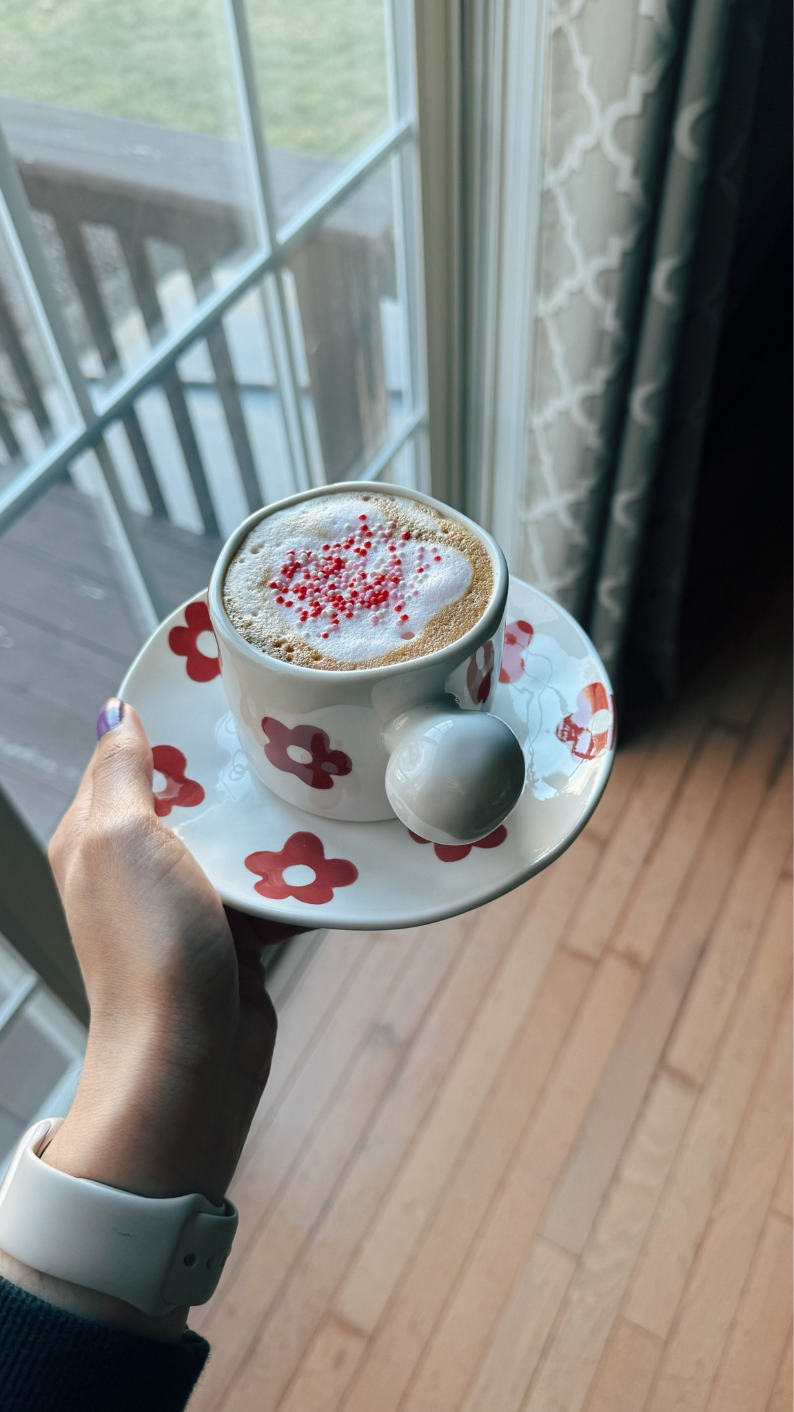 floral Amazon coffee mug and saucer