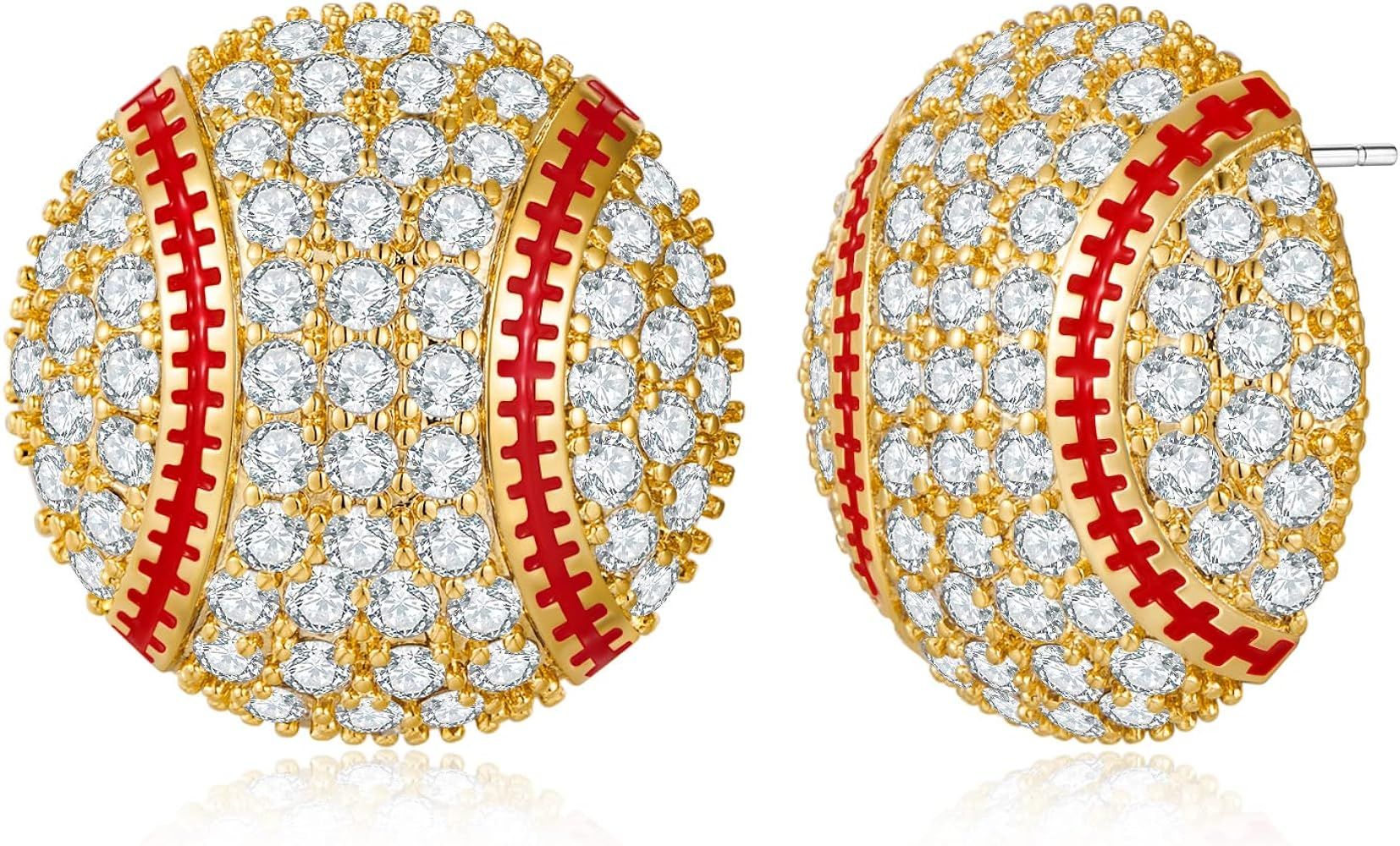 Amazon.com: LILIE&WHITE Baseball Earrings for Women Softball Earrings Ball Stud Earrings Sports J... | Amazon (US)