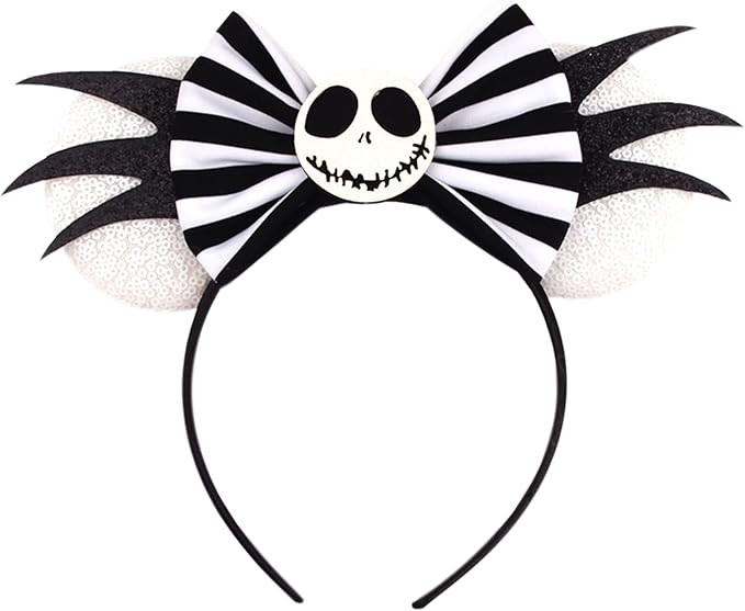 Mouse Ears Headband for Women Girls, Nightmare before Christmas Mouse Ears for Adult Kids Princes... | Amazon (US)