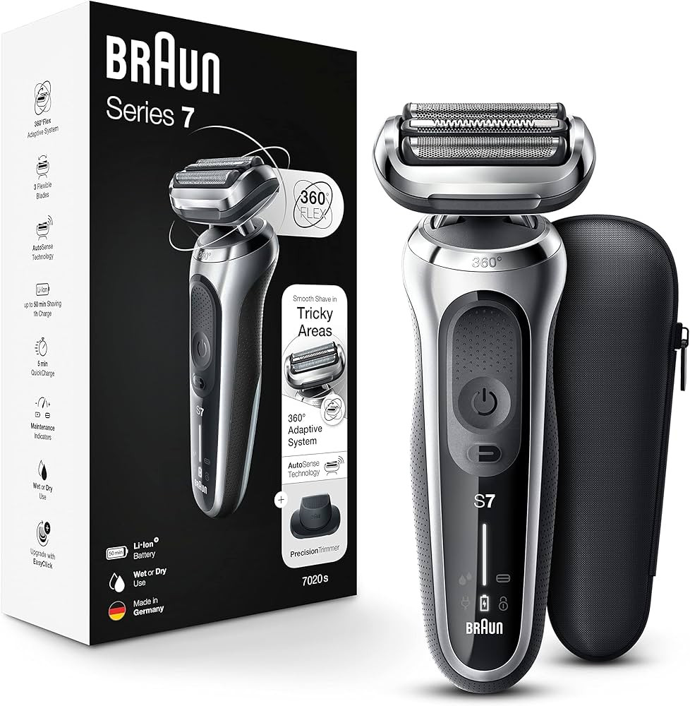 Braun Series 7 7020s Flex Electric Razor for Men with Precision Trimmer, Wet & Dry, Rechargeable,... | Amazon (US)