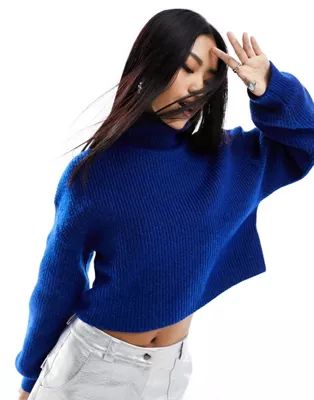 Monki cropped knitted jumper in cobalt blue | ASOS (Global)