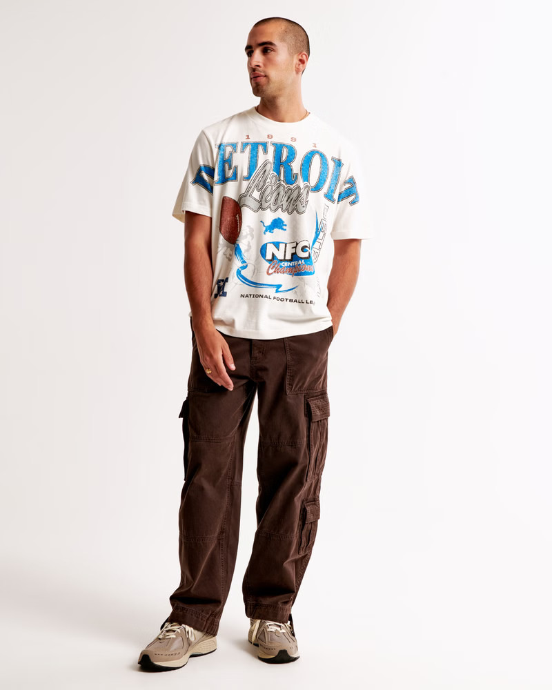 Men's Detroit Lions Vintage-Inspired Graphic Tee | Men's Tops | Abercrombie.com | Abercrombie & Fitch (US)