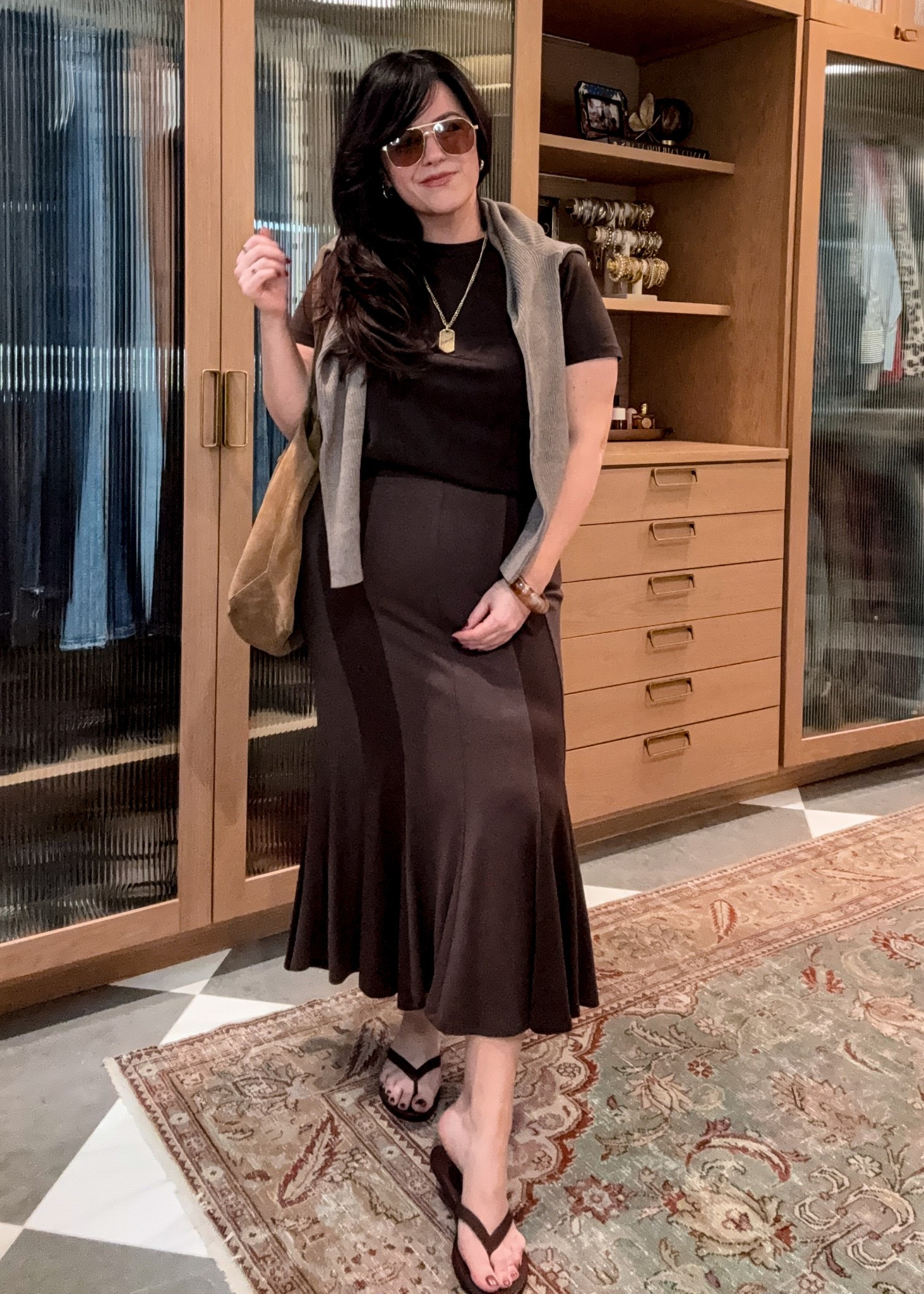 Midsize spring casual outfit 
Stretchy midi skirt xl 
Cotton tee xl 
Size up in the kitten heel sandals 
Cotton Smoothing short xl - code: Taryntrulyxspanx 
Lifting bra tts- 38dd

#LTKMidsize #LTKSpringSale #LTKSeasonal